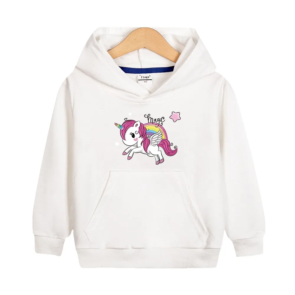 2024 New Unicorn Quality Cotton Tee Shirt Girls Clothing for Children T-shirt Pink Long Sleeve Kids Tops Bluey Clothes Hooded