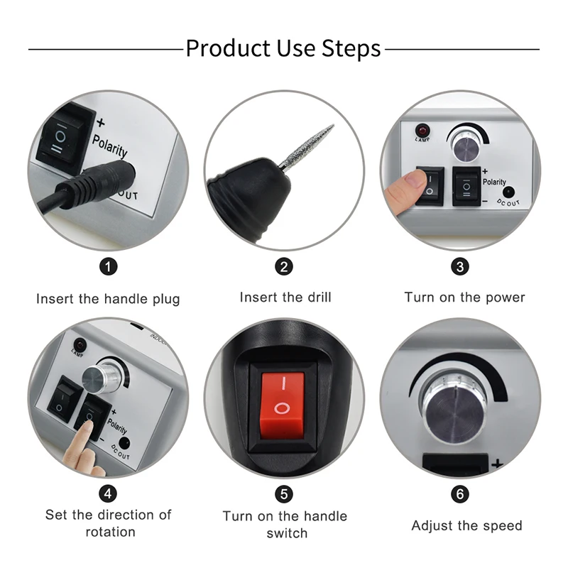 Electric Stainless Steel Manicure Tool Nail Drill Machine & File Polisher for Professional Nail Art