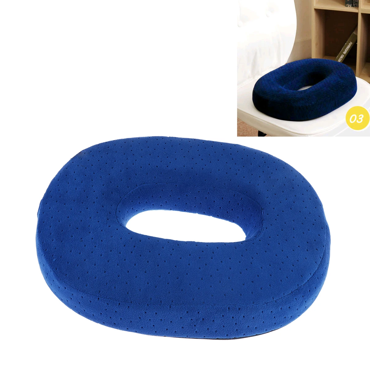 

Memory Foam Seat Cushion Office Chair Pillow Slow Rebound Blue Zipper Removable Cover Long Sitting Relief Ergonomic for Chair