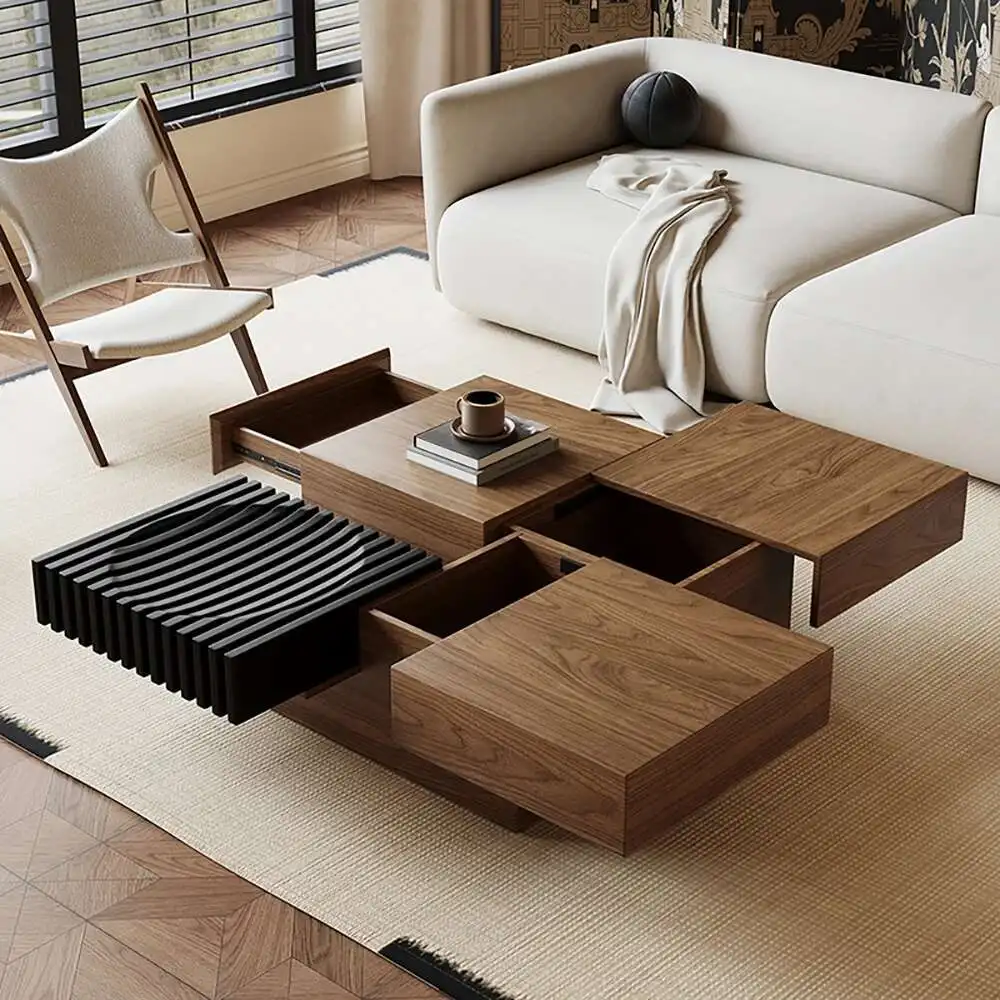 

Display Modern Coffee Tables Wood Decorative Minimalist Square Coffee Tables Luxury Glam European Couchtisch Unique Furniture