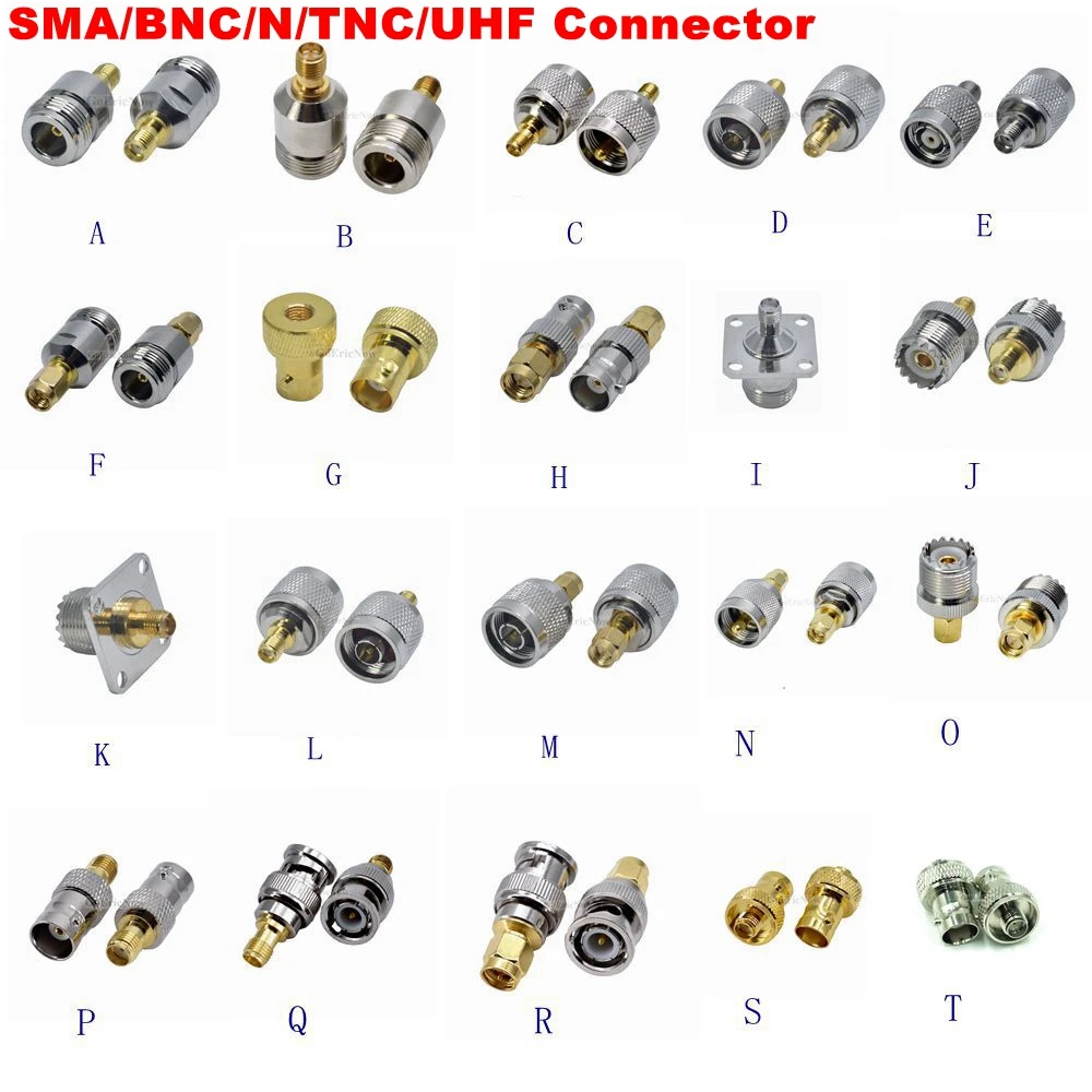 1pcs SMA TO SMA N BNC UHF RP-SMA SO239 PL259 male female Coaxial Connector Plug Jack RF Adapter Converter for wifi antenna kit