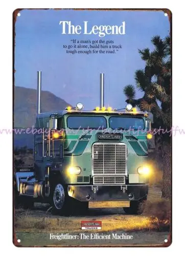 nostalgic cafe pub wall art 1981 Freightliner trucks THE LEGEND metal tin sign