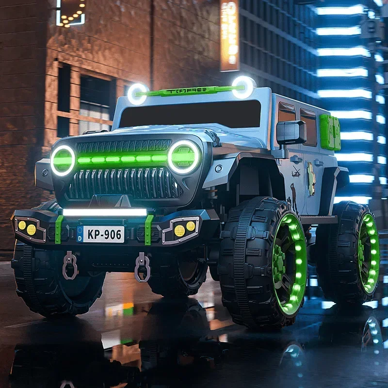 Children's electric car four-wheel drive power Wrangler off-road can sit adult toy men and women treasure remote control
