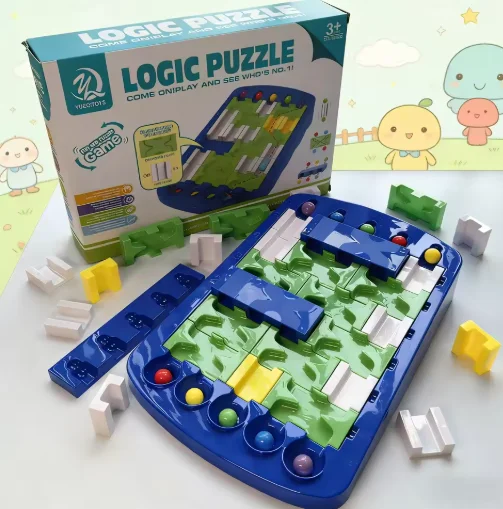 Kids Maze Ball Board Game Logical Route Puzzle Track Toy 60 Challenges IQ Brain Training Educational Birthday Gift