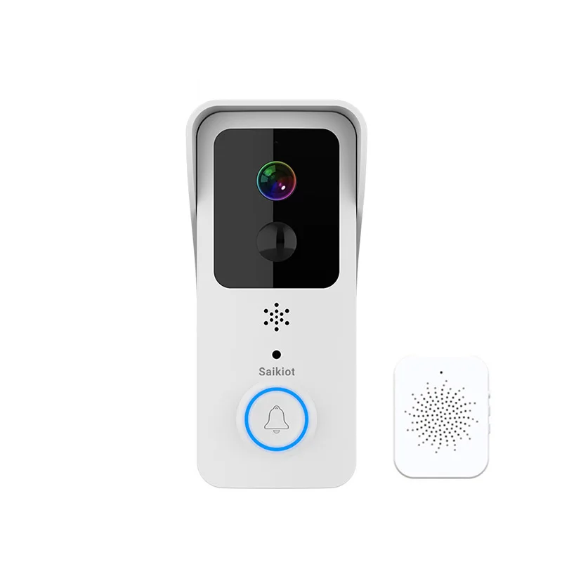 Saikiot Tuya Smart 2.4GHZ 5GHZ Wireless Doorbell Camera 1080P WIFI Peephole Two Way Audio PIR Motion Detection Eyecat Doorbell