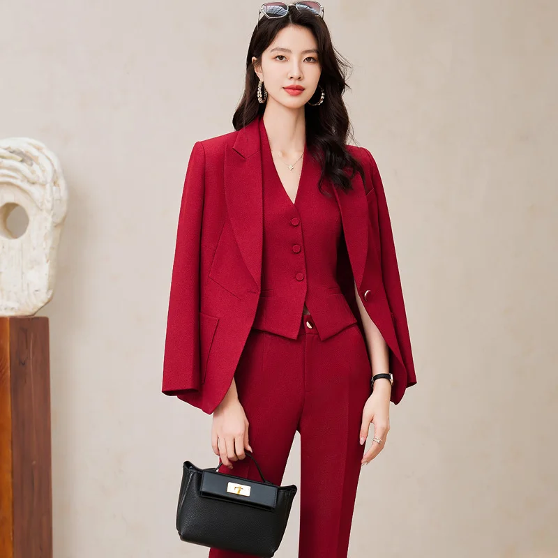 High Quality Fabric Formal Business Suits for Women Office Ladies Professional Business Work Wear Career OL Styles Trousers Set