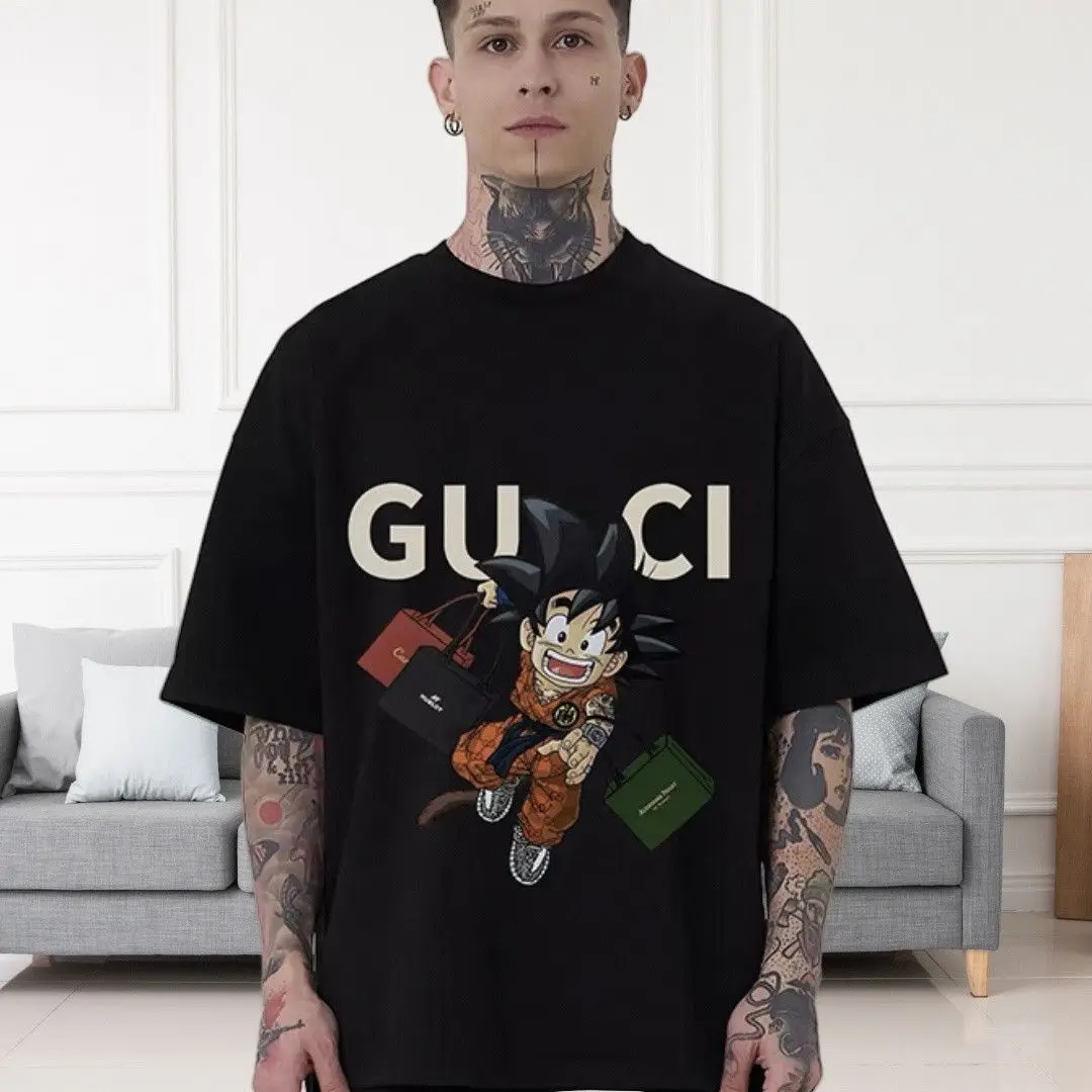 

Latest Hottest Men's and Women's Pure Cotton Short-sleeved Dragon Ball Joint T-shirt Wukong Animation Couple Outfit Animation