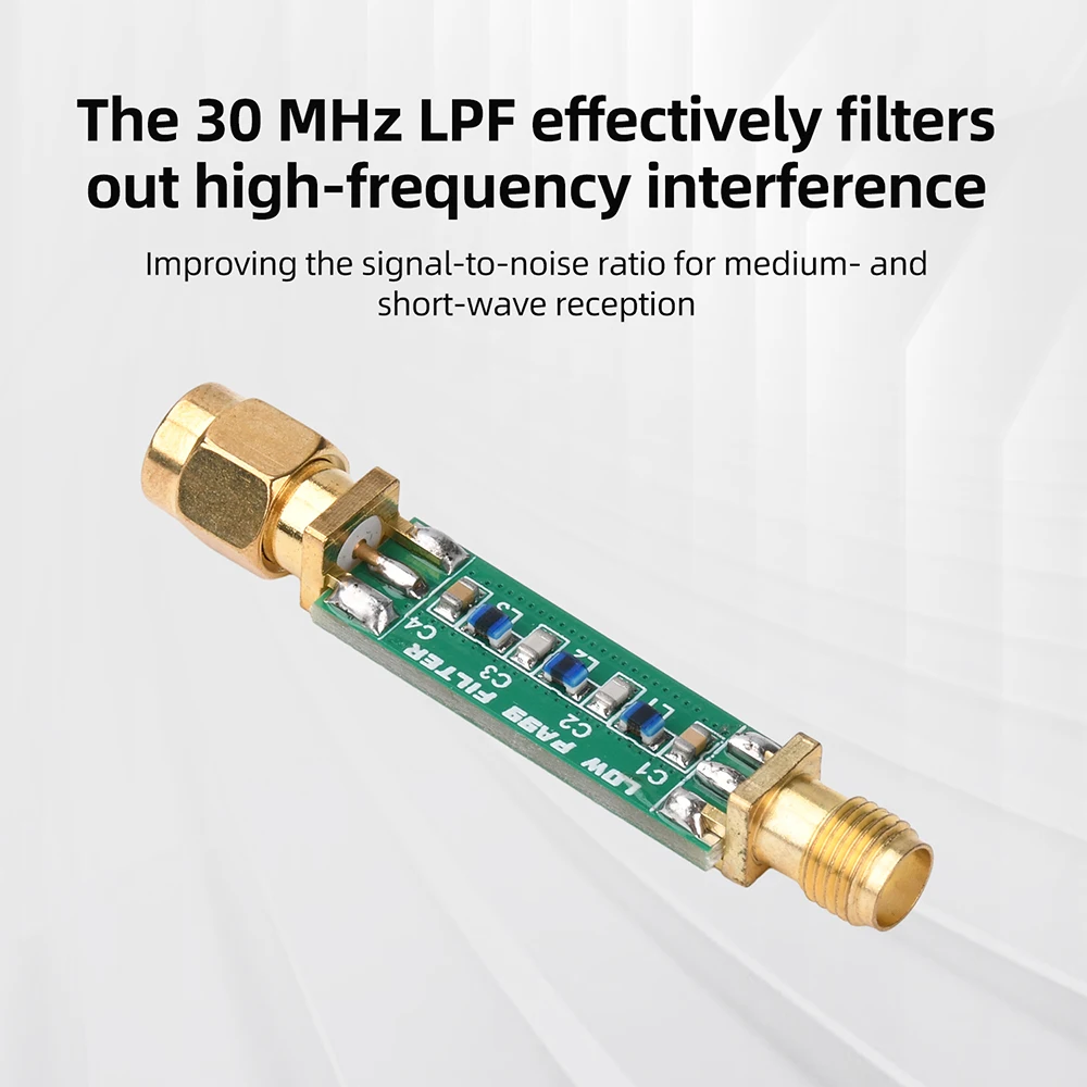30MHz Low Pass Filter Module 49.8x8.6mm PCB Anti-High Frequency Interference for Shortwave Radio Communication System