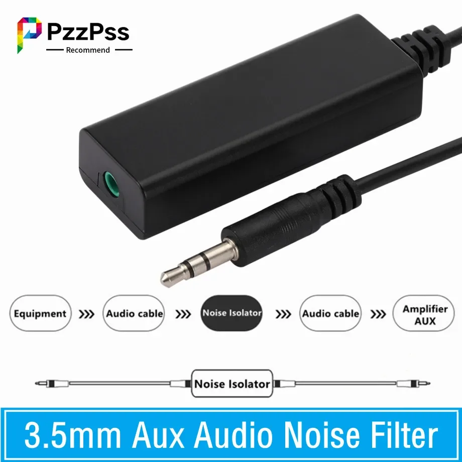 PzzPss Speaker Line 3.5mm Aux Audio Noise Filter Ground Loop Noise Isolator Eliminate for Car Stereo Audio System Home Stereo