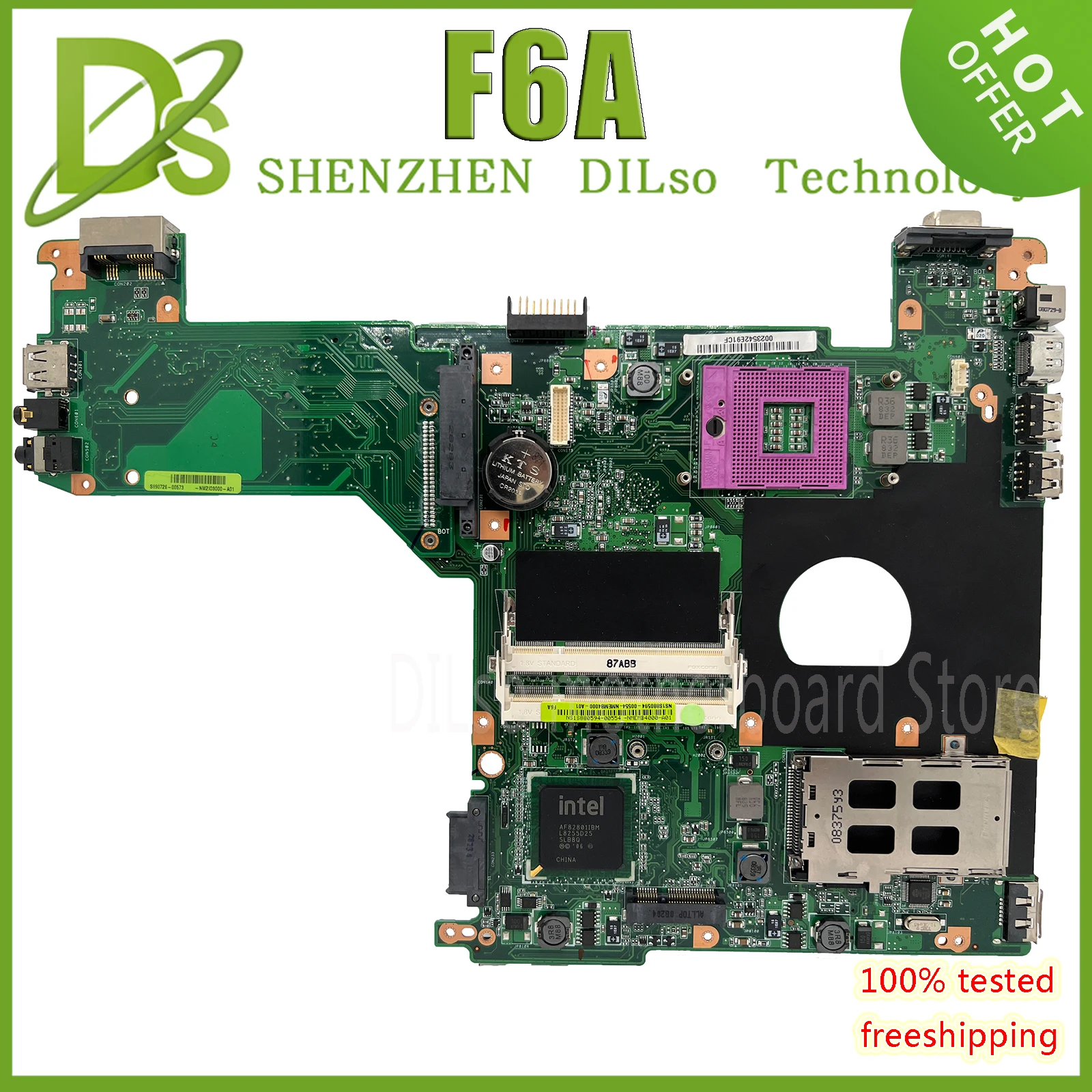 

KEFU F6A Notebook MAINboard for ASUS F6A REV2.1 Laptop Motherboard 100% Fully Tested