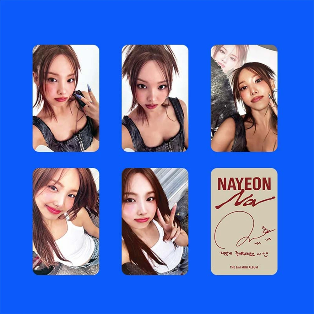 KPOP NAYEON 엽서 두 번째 미니 앨범, 싱글 포토 카드, 양면 셀카 로모 카드, 팬 컬렉션 선물, 세트 당 5 개, 6 개