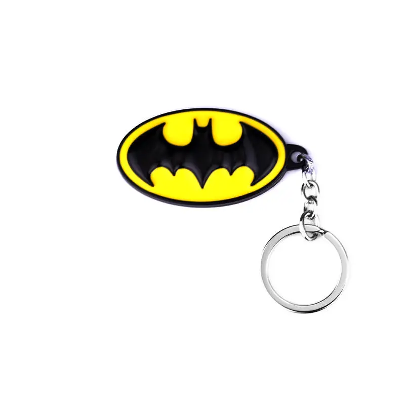 Porte-clés ovale créatif en métal noir et jaune, design chauve-souris, tendance, cool, pour clés de voiture, accessoire de mode pour sac à dos, pour hommes
