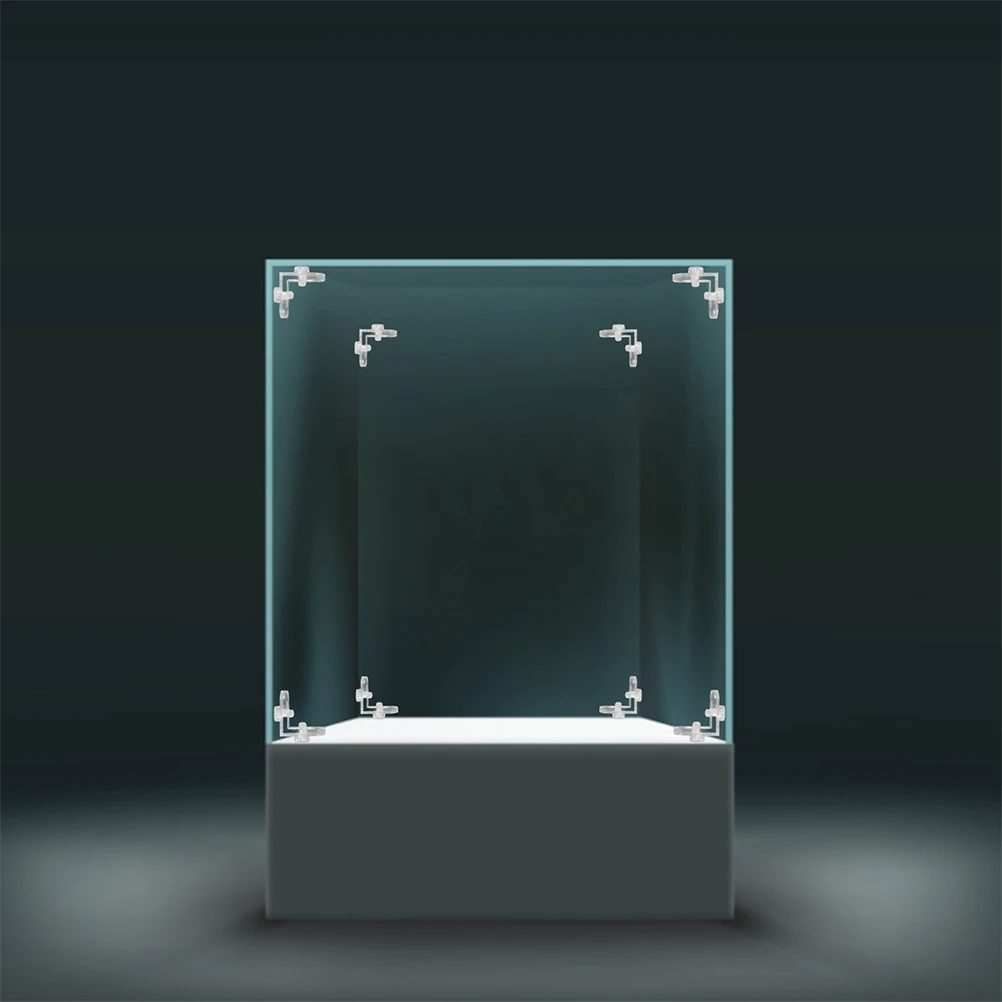 

12Sets Acrylic Corner Brackets Transparent Reinforcement for Display Boxes Easy Install Corner Support Braces for Storage Case