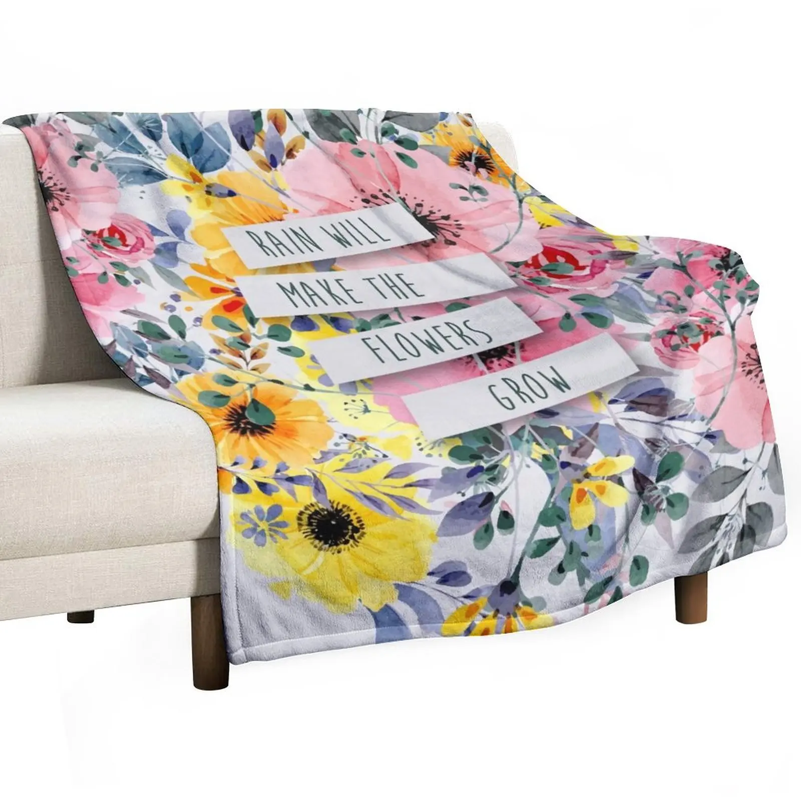 Rain Will Make The Flowers Grow (2) Throw Blanket sofa bed Kid'S Blankets