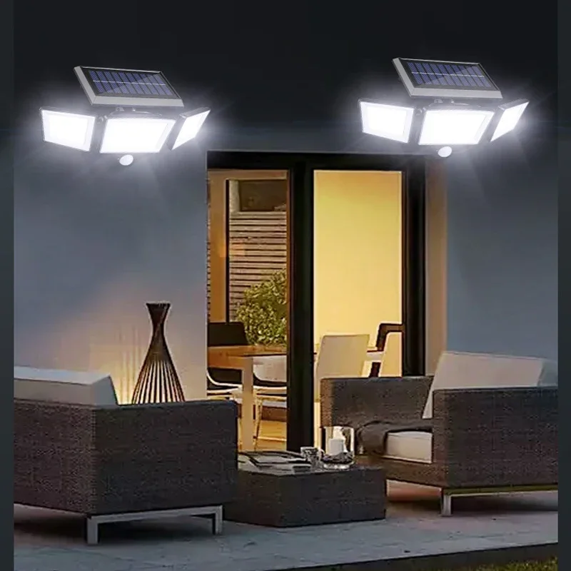 LED Solar Split Wall Lamp 208 3 Modes Waterproof Motion Sensor Lamps Solar Lamp For Garden Street Security Light