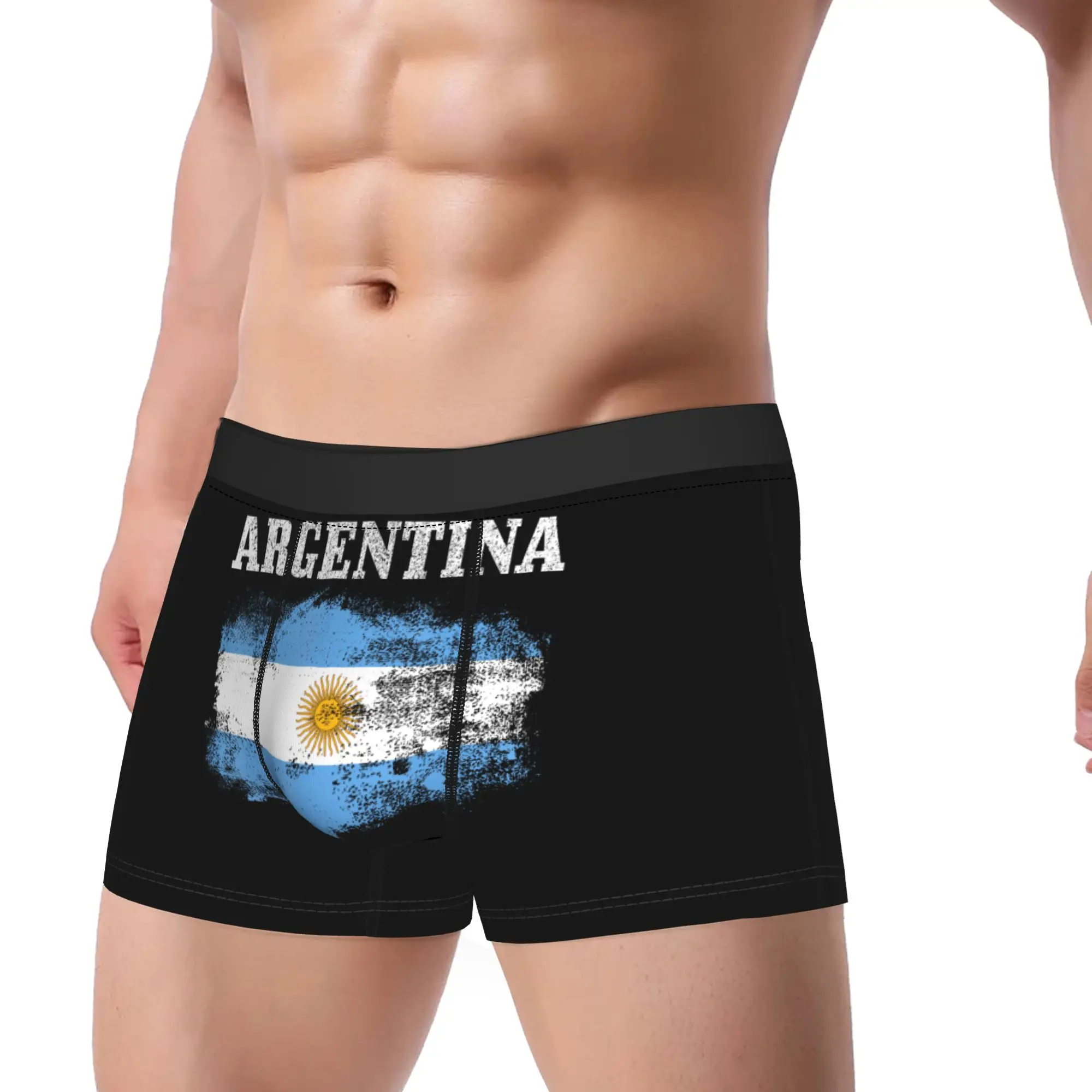 Argentina Flag Vintage Argentine Shorts Briefs  Underwear Trenky Men Soft Trend Boxer Shorts Customs Large Size Underpants