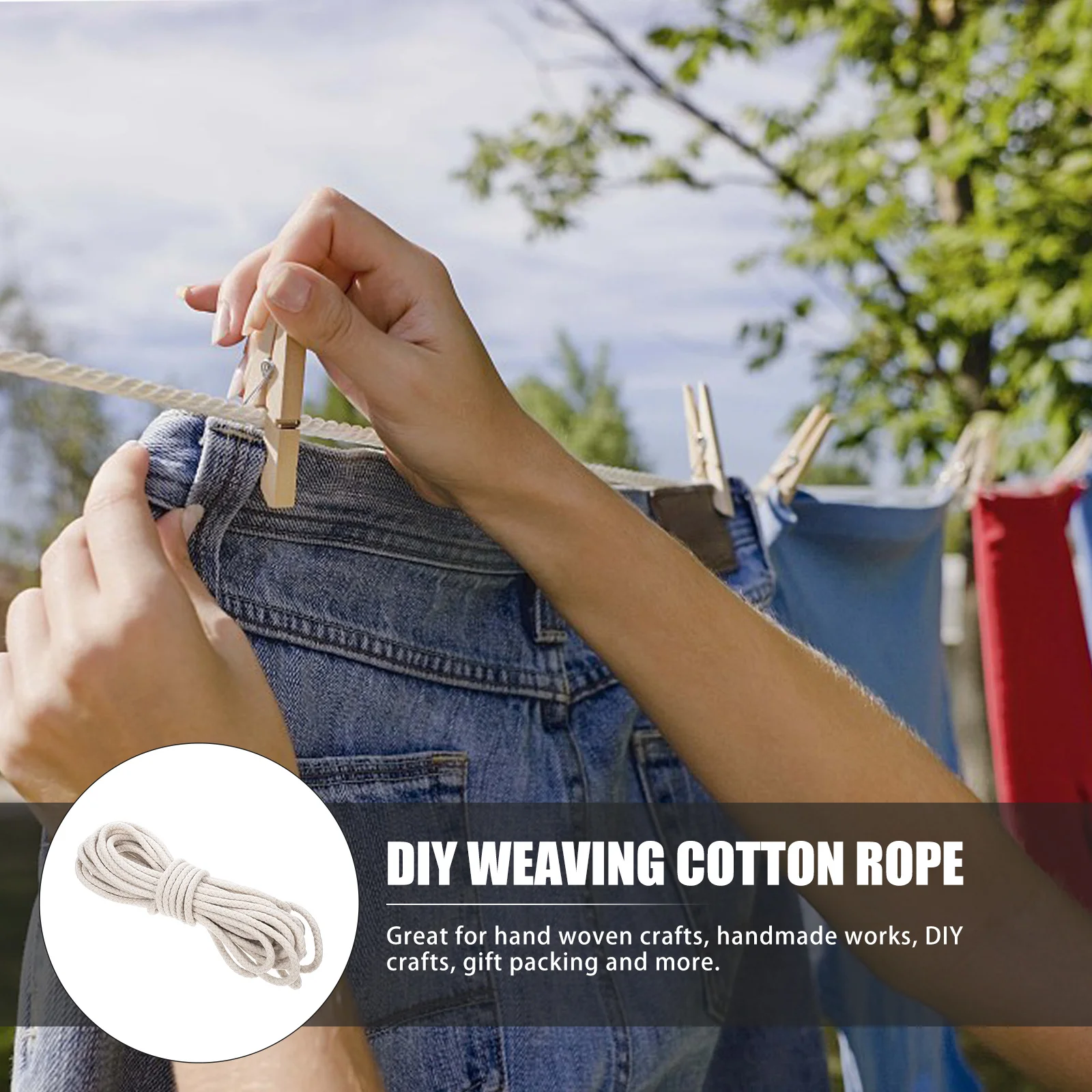 

1 Roll Cotton Rope Core-Spun Braided Thread for DIY Craft Hanging Blanket Gong String Rope Decorative Cotton Cord