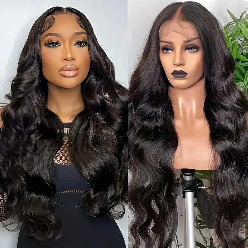 Rosabeauty HD Body Wave Nature Color 13X6 Transparent Lace Frontal Wig 13X4 Front Human Hair Glueless Wig 250% Density