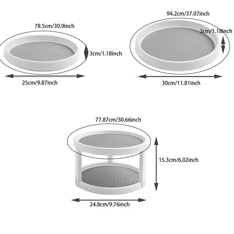 360° Rotating Spice Rack, Turntable Storage Organizer, Turntable, Refrigerator, Plastic Turntable, Kitchen, Cabinet