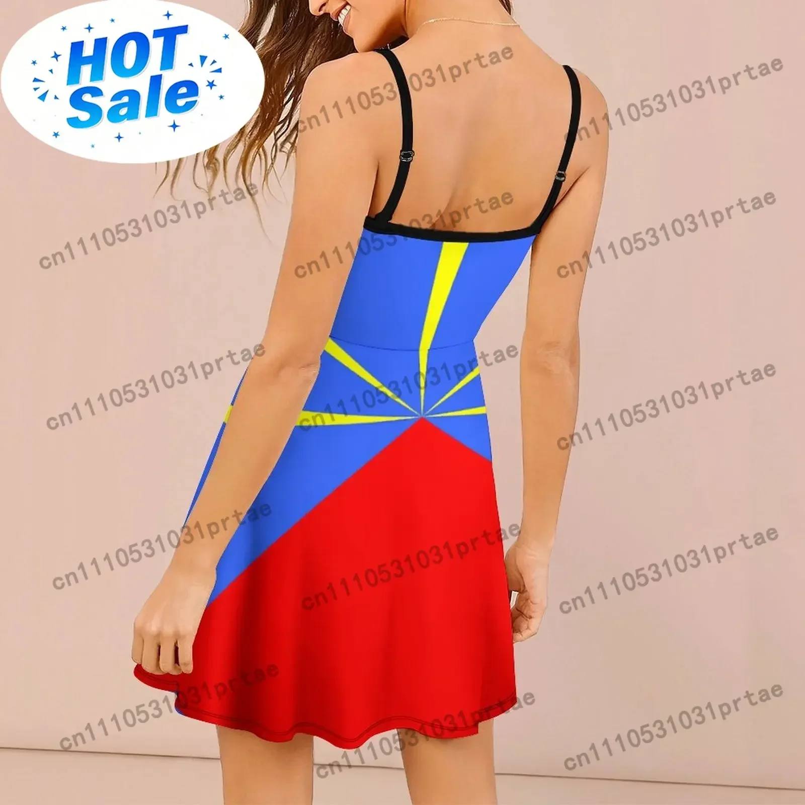Reunion Island-974 Magnet Novelty Sexy Woman's Gown Women's Sling Dress Humor Graphic Parties Suspender Dress
