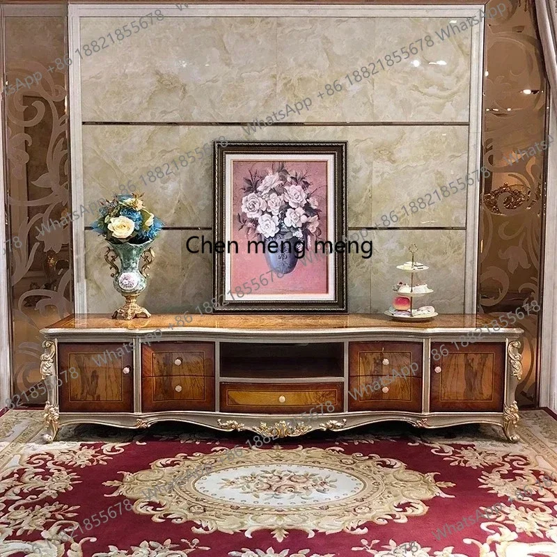 

New arrrive French solid wood TV cabinet, European luxury neoclassical small apartment living room solid wood bedroom floor cabi