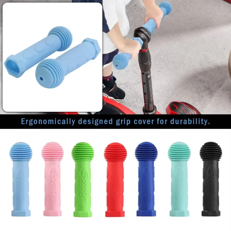 2 Stück rutschfeste Gummigriffe für Fahrradlenker, Anti-Rutsch-Griffe für Fahrrad, Dreirad, Skateboard, Roller für Kinder, Kinderroller