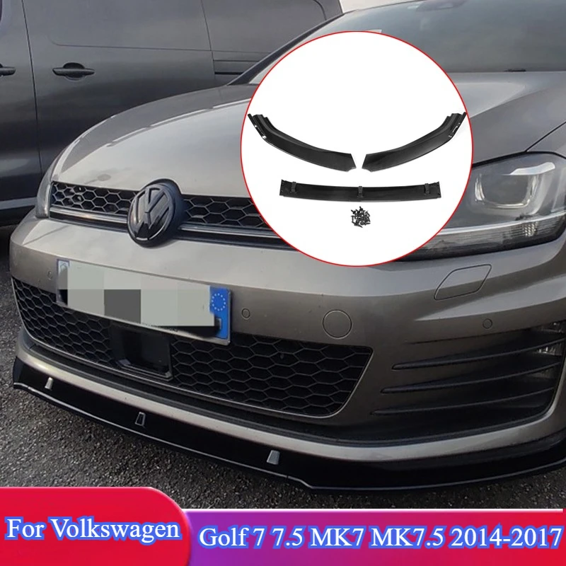 

For VW Golf 7 7.5 MK7 MK7.5 2014 2015 2016 2017 Car Front Bumper Splitter Lip Diffuser Body Kit Spoiler Guard Accessories Tuning