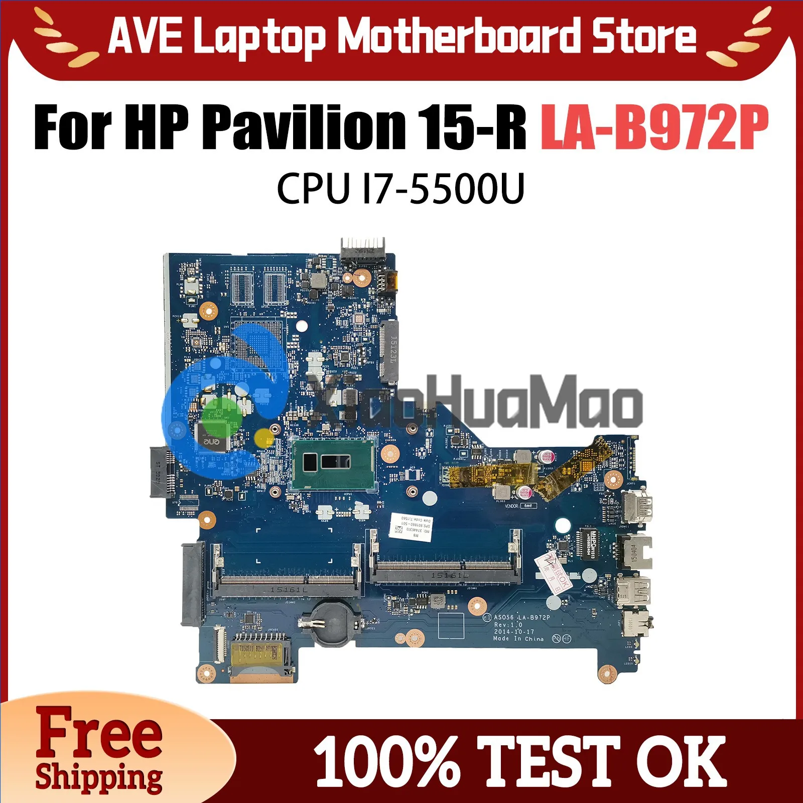 ASO56 LA-B972P Mainboard For HP Pavilion 15-R Laptop Motherboard DDR3 795815-501 795815-601 795815-001 With I7-5500U CPU