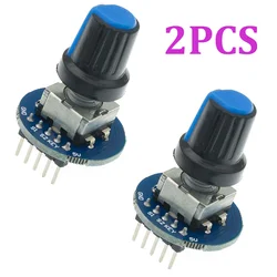 2PCS Rotary Encoder Module Brick Sensor Development Round Audio Rotating Potentiometer Knob Cap EC11