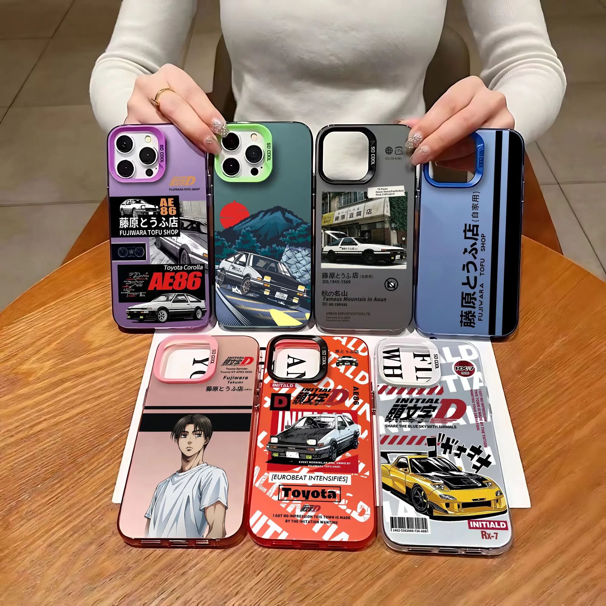 

New Hot Anime Initial D Phone Case For iPhone 16 15 14 13 12 11 Pro Max X XR XSMAX 8 7 Plus Candy Matte Shockproof Back Cover