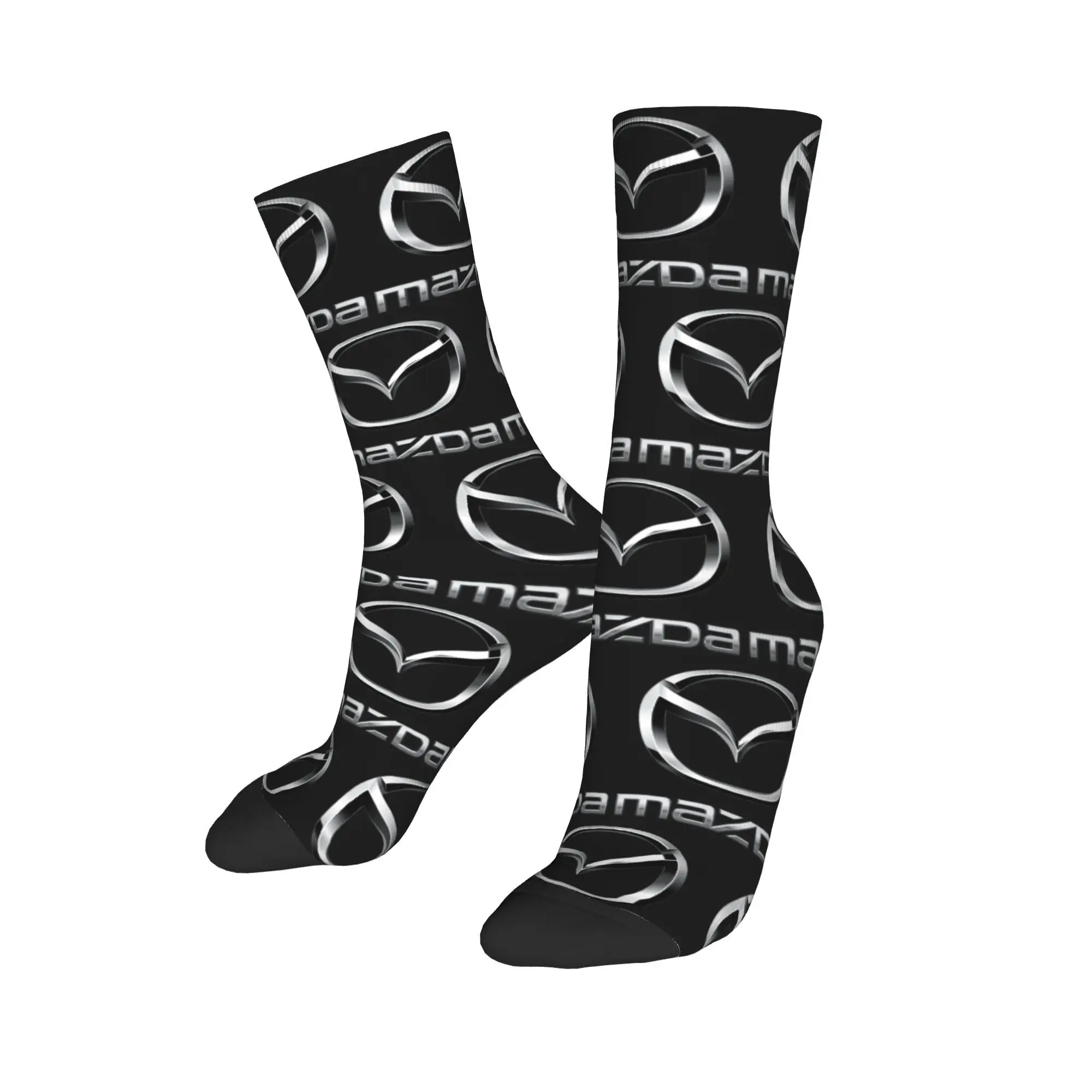 Custom M-Mazdas Logo Men's Crew Socks Unisex Novelty  Spring Summer Autumn Winter Dress Socks
