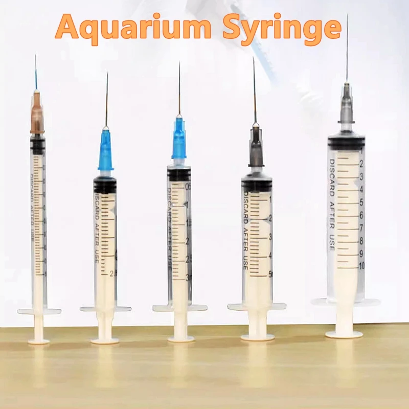 Aquarium Syringe Fish Tank Injector for Grass Tank Rubber Stopper Syringe Plastic Sampler Liquid 1PC 1/2/3/5/10ML