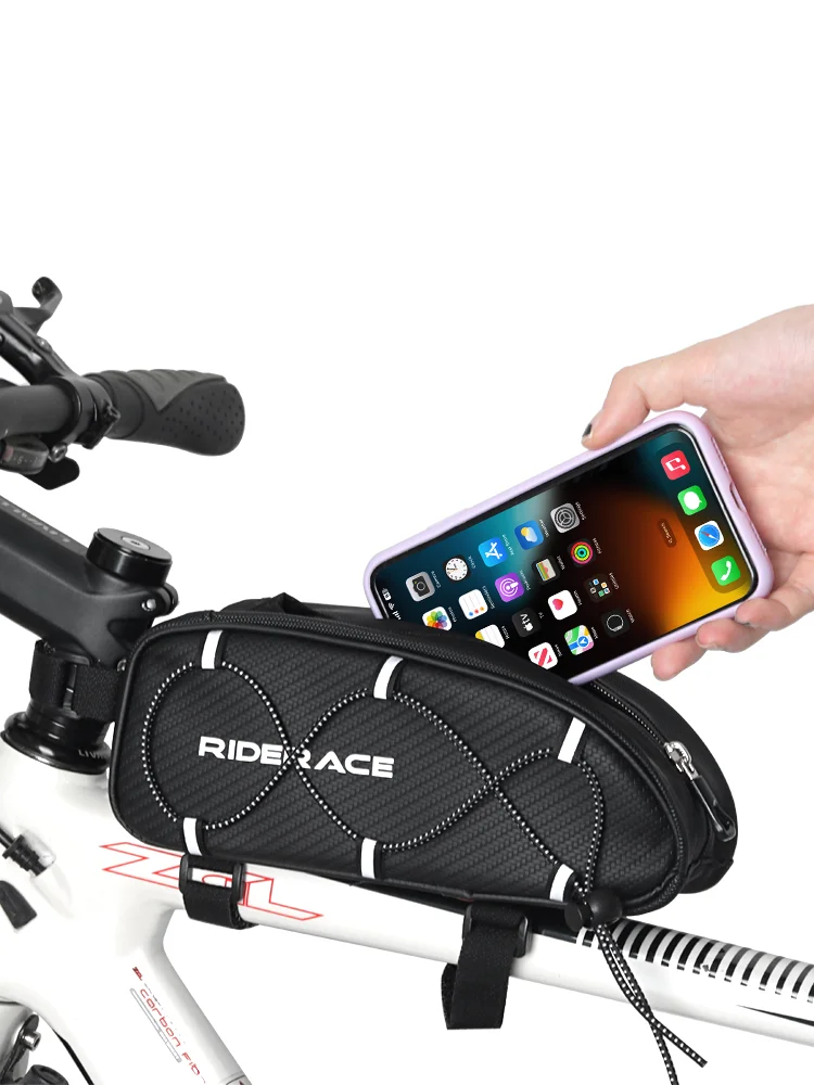 AliExpress riderace RIDERACE Bicycle Top Tube Bag Portable PU Rainproof  Waterproof MTB Gravel Bike Handlebar Front Bag Road Cycling Accessories