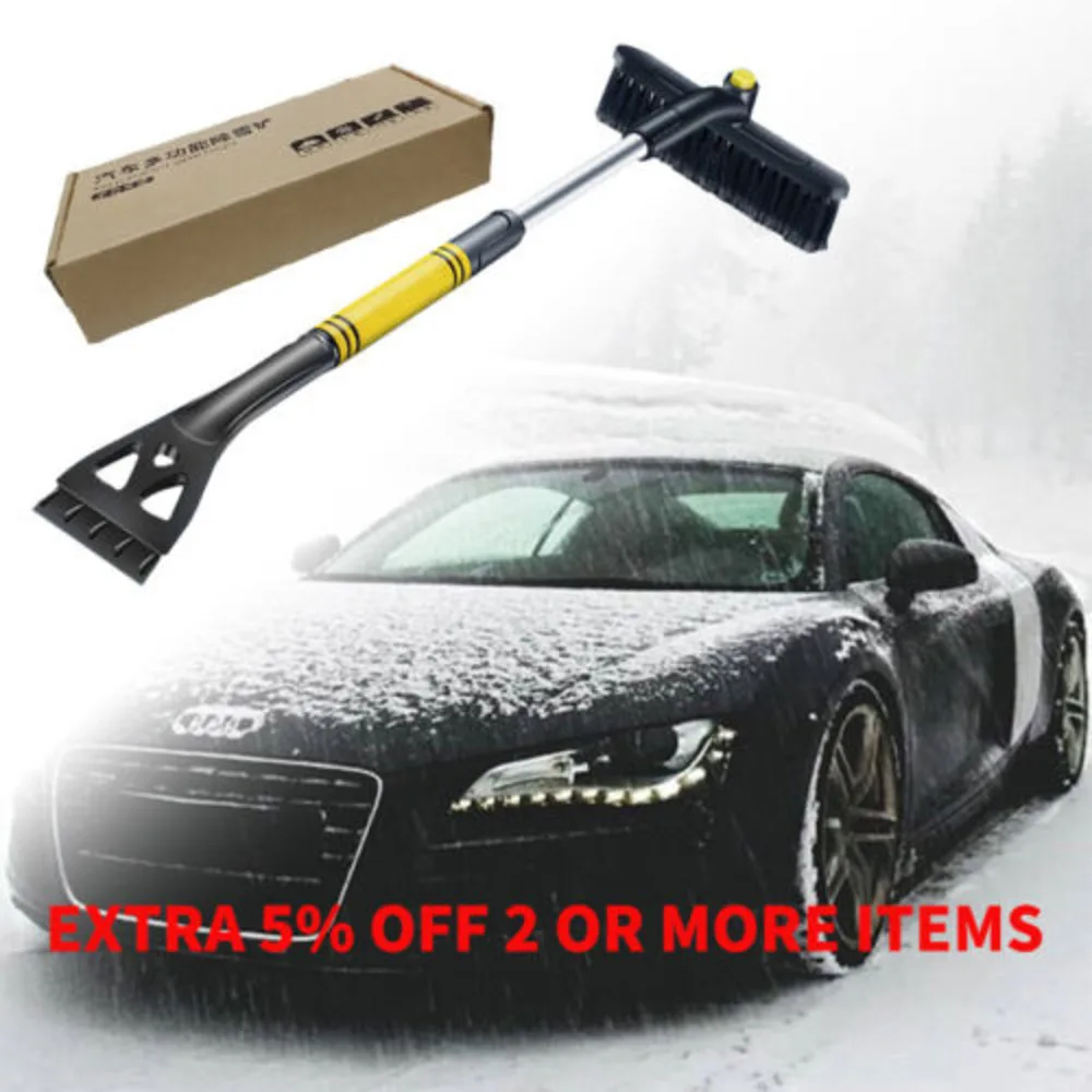 3 In 1 Ice Scraper Extendable Brush Emergency Van Shovel Snow Broom