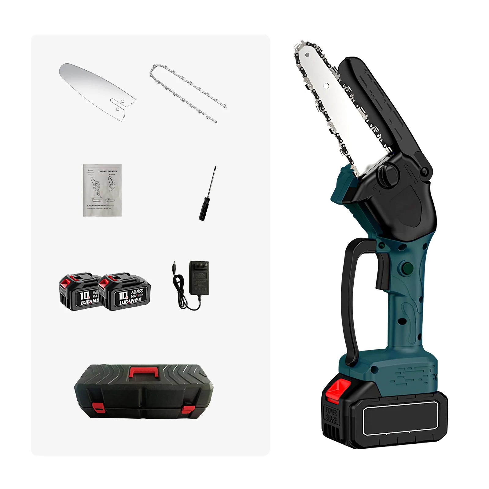 6" Akku-Holzschneider-Kettensäge mit 2XPower-Batterien