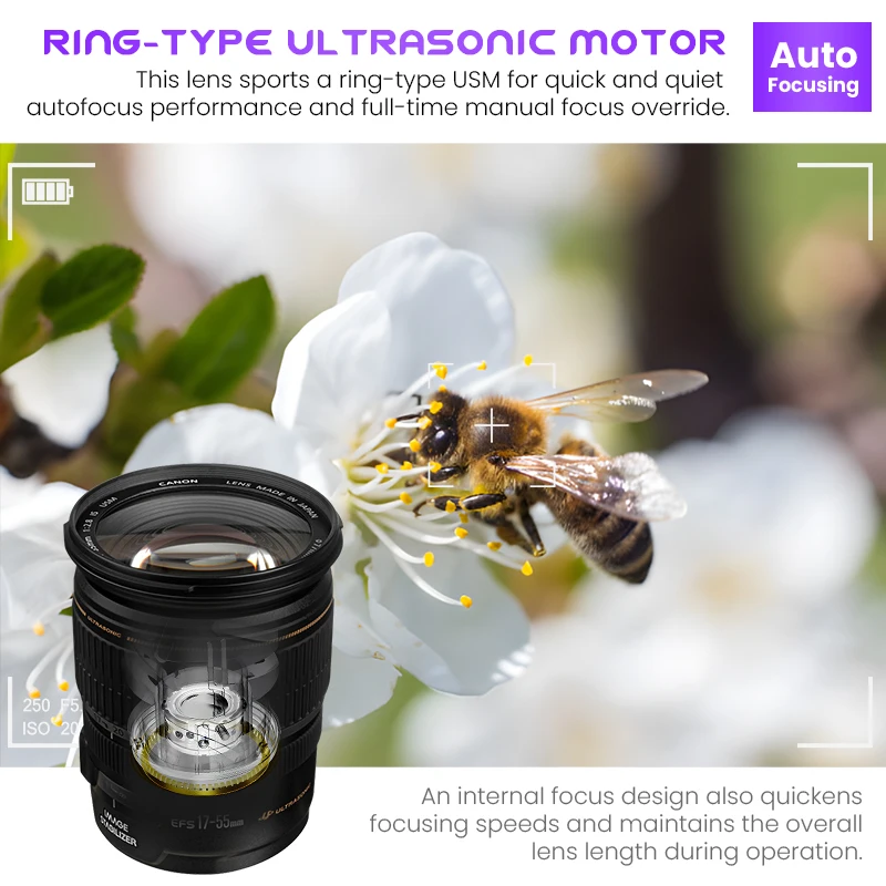 عدسة Canon EF-S 17-55mm f2.8 IS USM ذات فتحة كبيرة وعدسة تكبير DSLR بزاوية واسعة #6