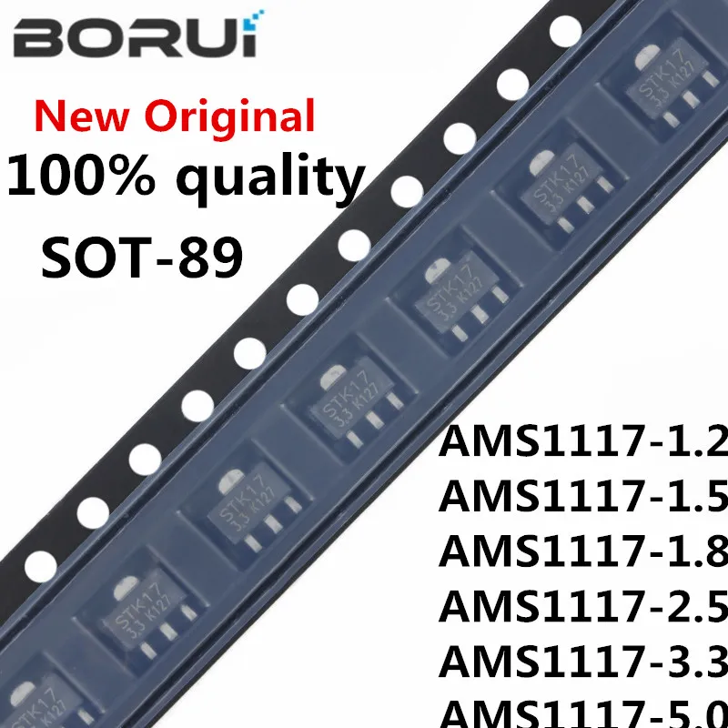 20PCS SOT89 AMS1117 AMS1117-ADJ AMS1117-1.8 AMS1117-1.2 AMS1117-5.0 AMS1117-2.5 AMS1117-3.3 AMS1117-1.5 SOT-89