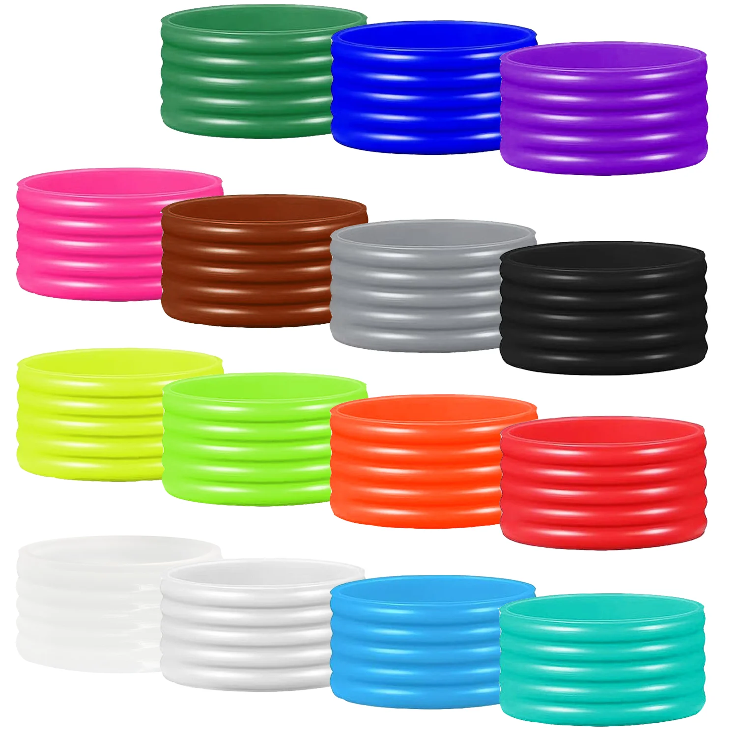

50 PCS Tennis Racket/Pickleball Paddles/Squash Silicone Ring Racket Grip Bands, Pickleball Overgrip Bands Rubber Ring