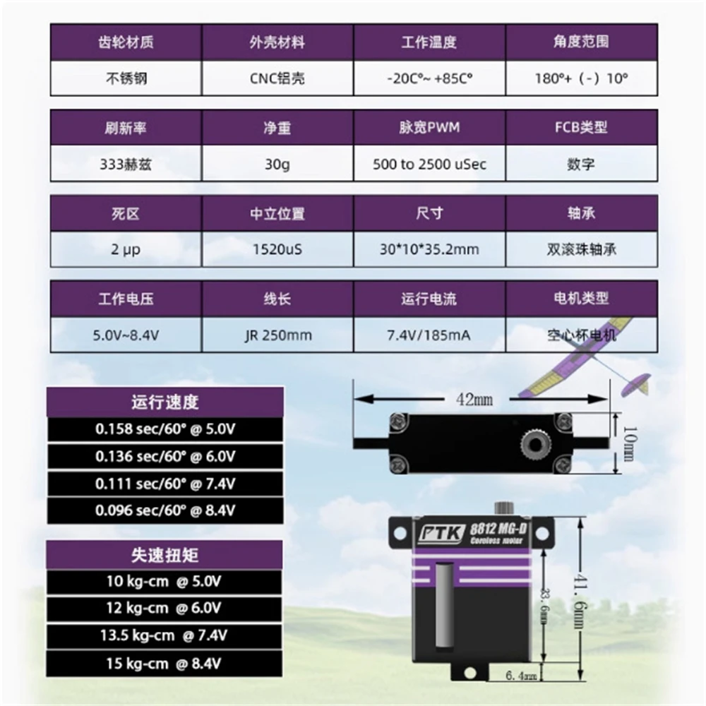 PTK 8812 MG-D ดิจิตอลเซอร์โวเกียร์โลหะเซอร์โวมอเตอร์ชั้นเดียวกันกับ KST X10 สําหรับเครื่องบินรุ่น RC เครื่องบินปีกคงที่