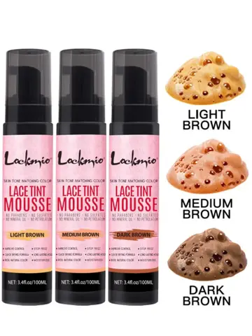 LOCKMIO Natural Lace Tint Spray Dyed Foam Mousse for Women 100ML Wigs Mesh Skin-fitting Invisible Colorant Cosplay Wig Dye Mist