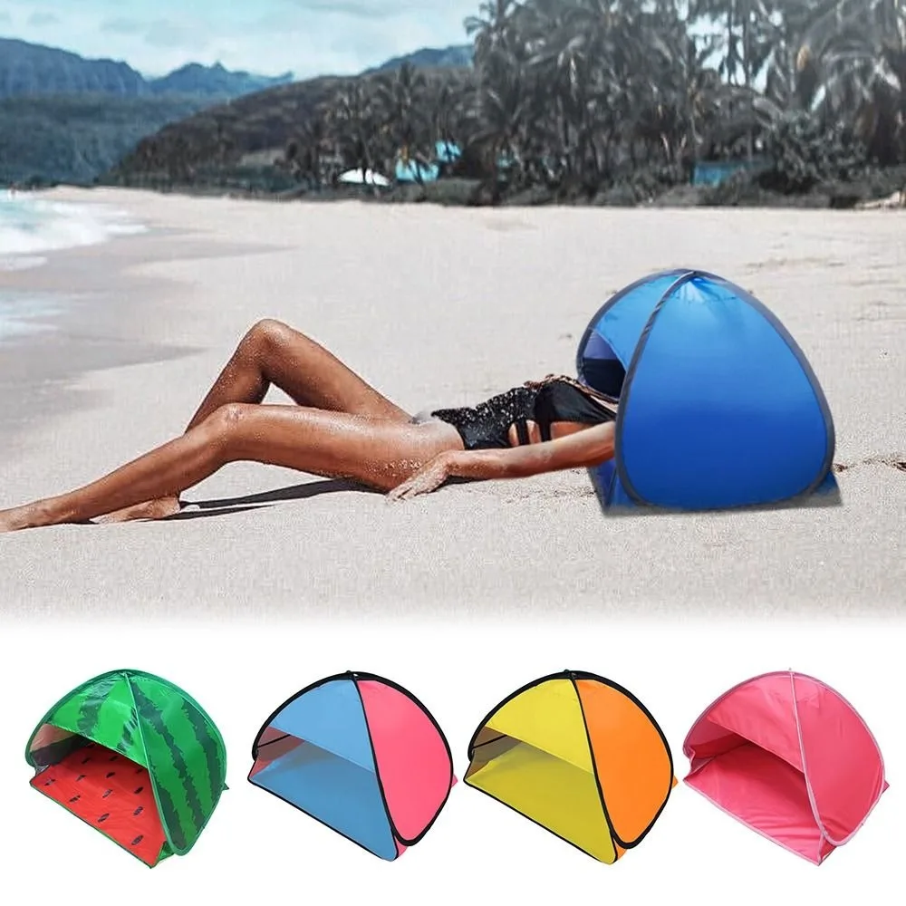 

Foldable Head Sun Shelter Tent Windproof Automatic Quick Opening Beach Tent Sand-proof Sunbathing Head Canopy Summer