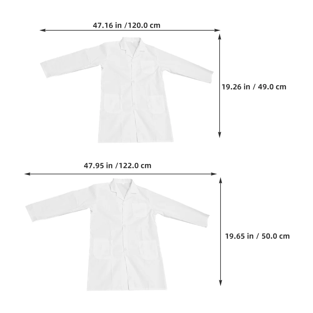 2개 세트 어린이 실험실 가운 세탁 가능한 면 과학자 의상 유아 역할놀이 옷 통기성 사이즈 L XL 어린이 실험실 가운