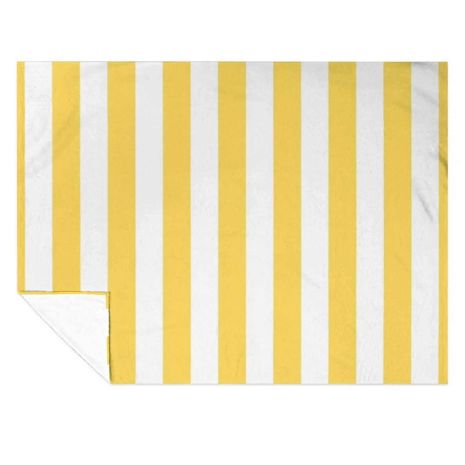 

Yellow and White Vertical Stripes Throw Blanket Beach sofa bed Luxury Designer Decoratives Blankets
