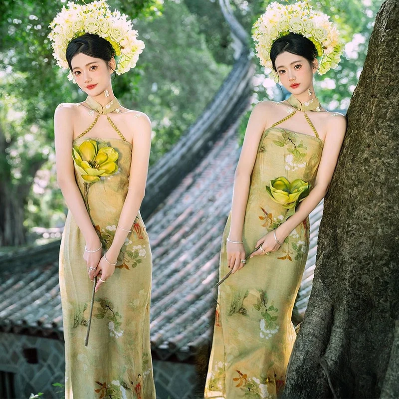 

New Vintage Chinese Sle Floral Hairpin Dr Outdoor Photoaphy Ethnic Features Travel Snapots Women's Traditional Costume