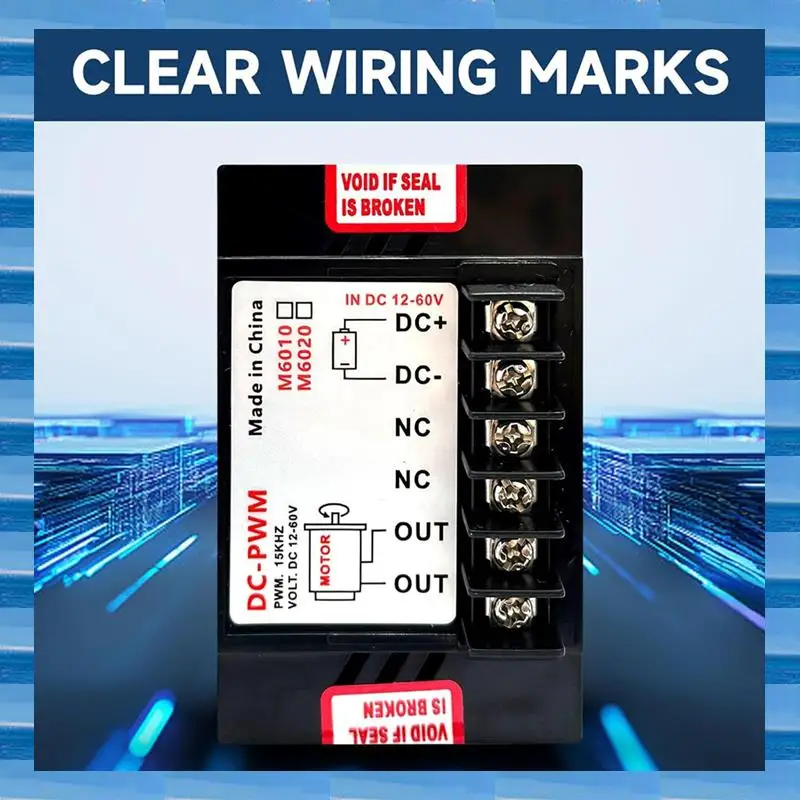 

AT53 For DC Brush Motor Speed Controller 12-60V 20A PWM, For DC Motor Speed Controller, Works With For DC Brush Motor