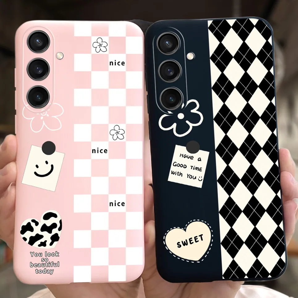 For Funda Samsung Galaxy A35 A25 2023 5G Case SM-A356B SM-A256B Black Cat Moon Night Fashion Coque Etui Matte Silicone Housing