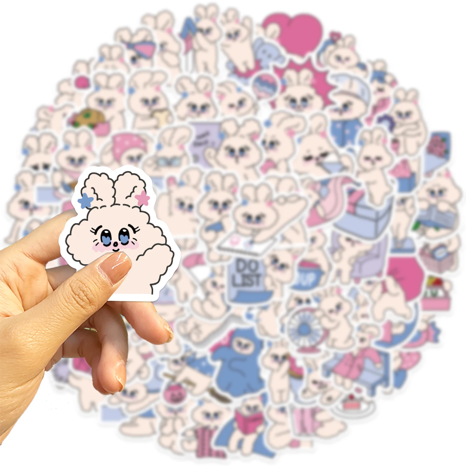 50PCS Lollipop Bunny Stickers DIY Diary Laptop Luggage Skateboard Graffiti Decal Fun Stylish Classic Toy