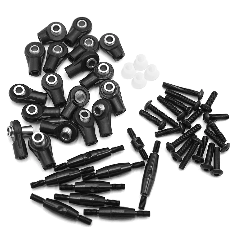 AXSPEED 9Pcs Metal Linkage Steering Link Rod Set for 1/10 Scale 4-Tec 2.0 VXL AWD Chassis #83076-4 RC Car Model Upgrade Parts