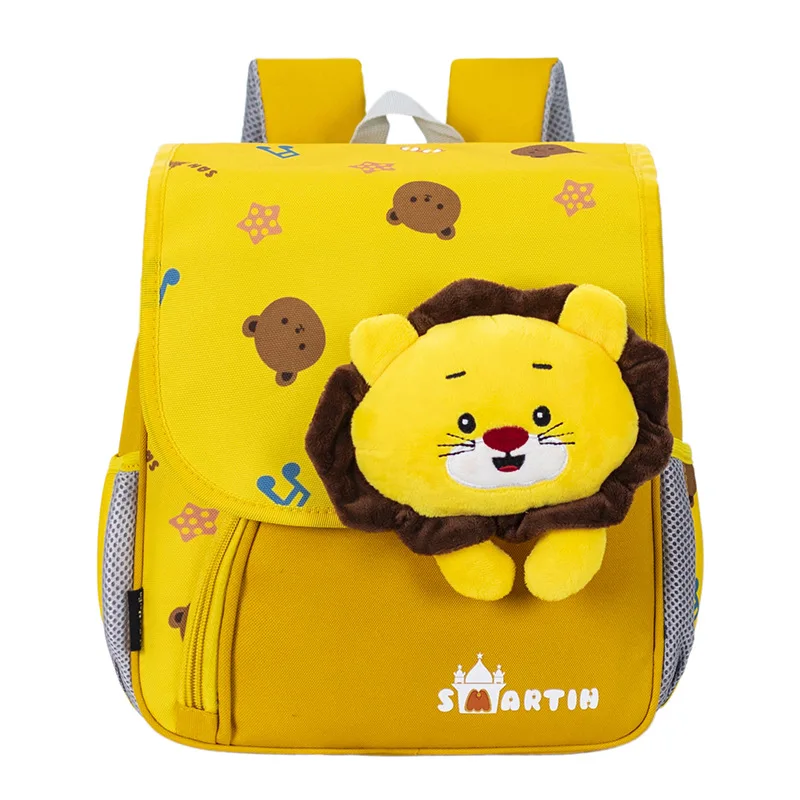 Mochila pequeña con diseño de León en 3D para niños, bolso escolar ligero para guardería, novedad de 2023