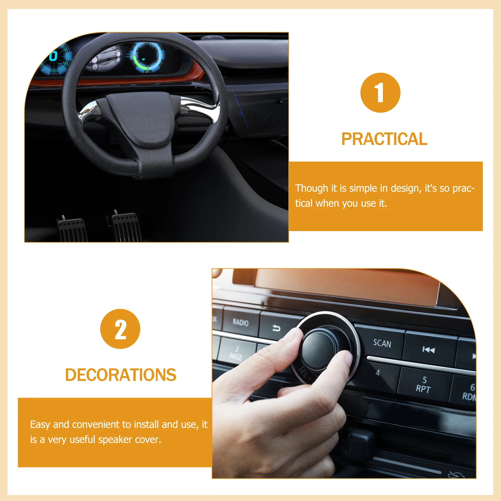 

2pcs Speaker Grille Car Subwoofer Protector Plastic Iron Cover Mesh Circle Loudspeaker Net Audio Modification DIY Decorative